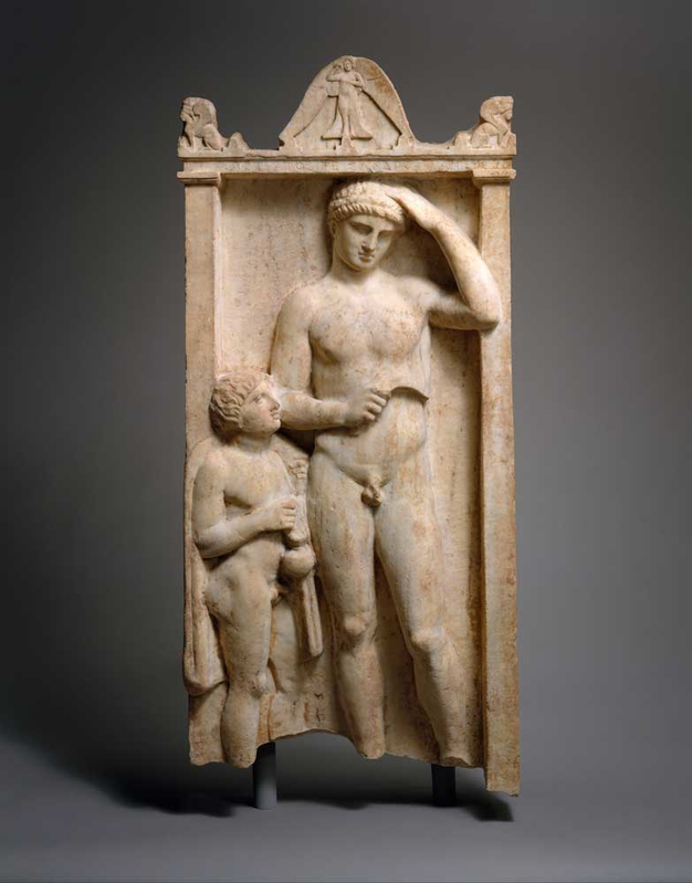 marble stele sostratos ancient burial practices
