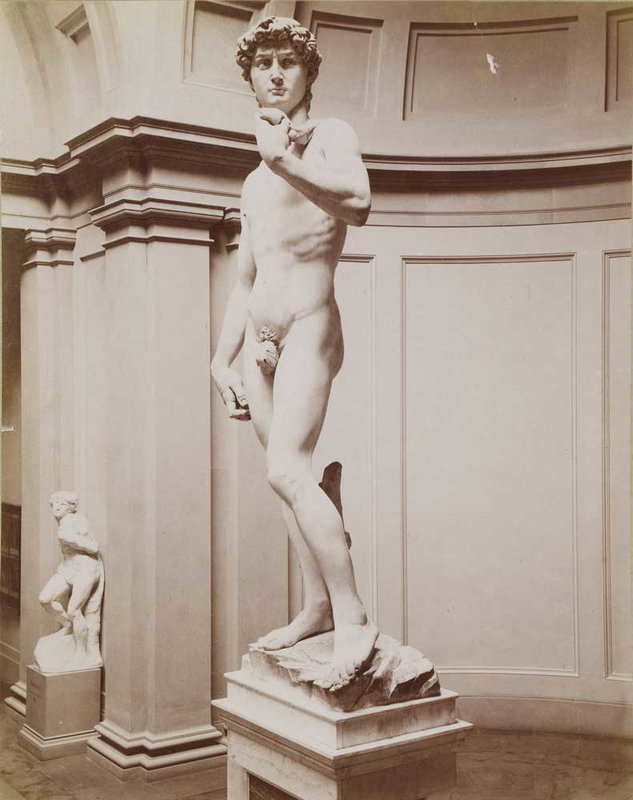 michelangelo david sculpture marble edizioni brogi