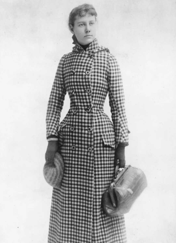 nellie bly portrait traveling dress handbag