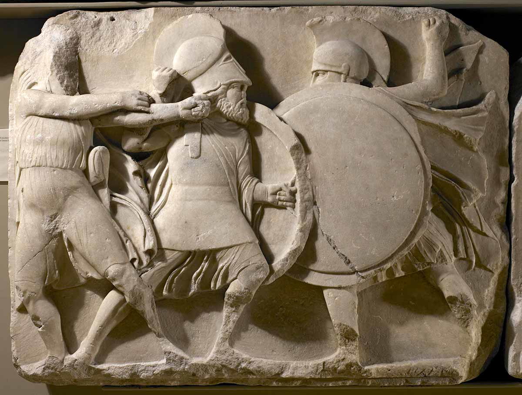 greek hoplites neried monument relief