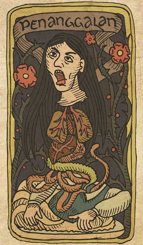 penanggalan print mythological creatures