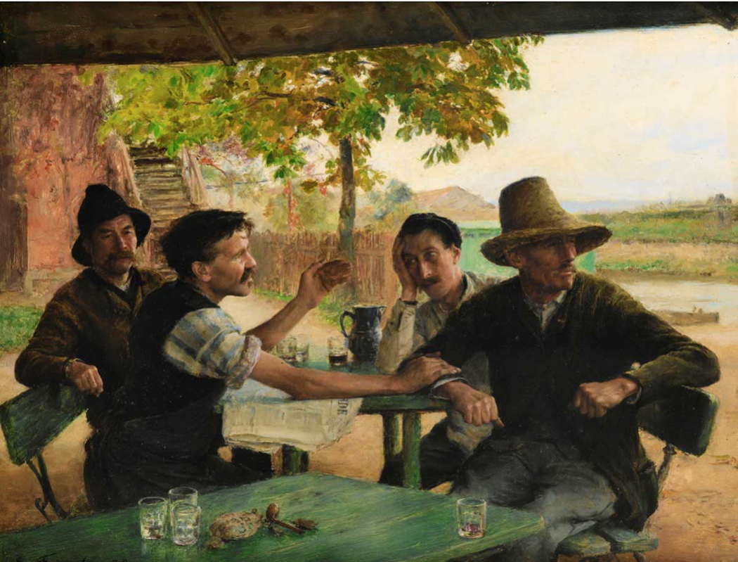political discussion painting