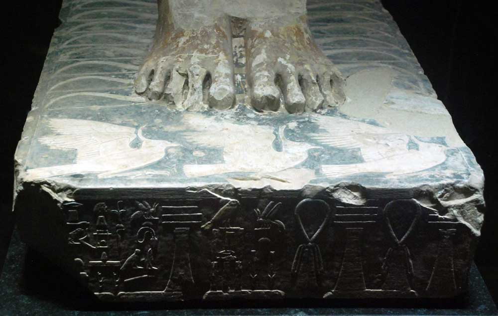 statue djoser imhotep name feet tomb old kingdom