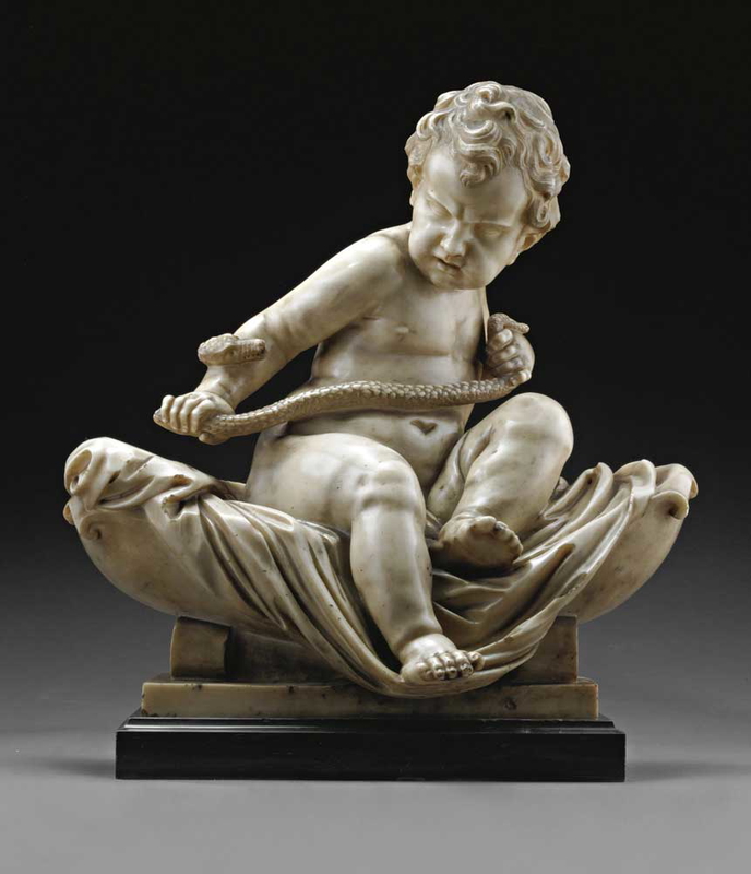 statue infant hercules wrestling snakes