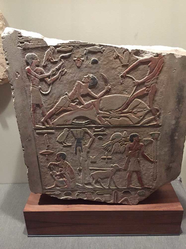 stone carving sacrifice scene animals egypt middle kingdom