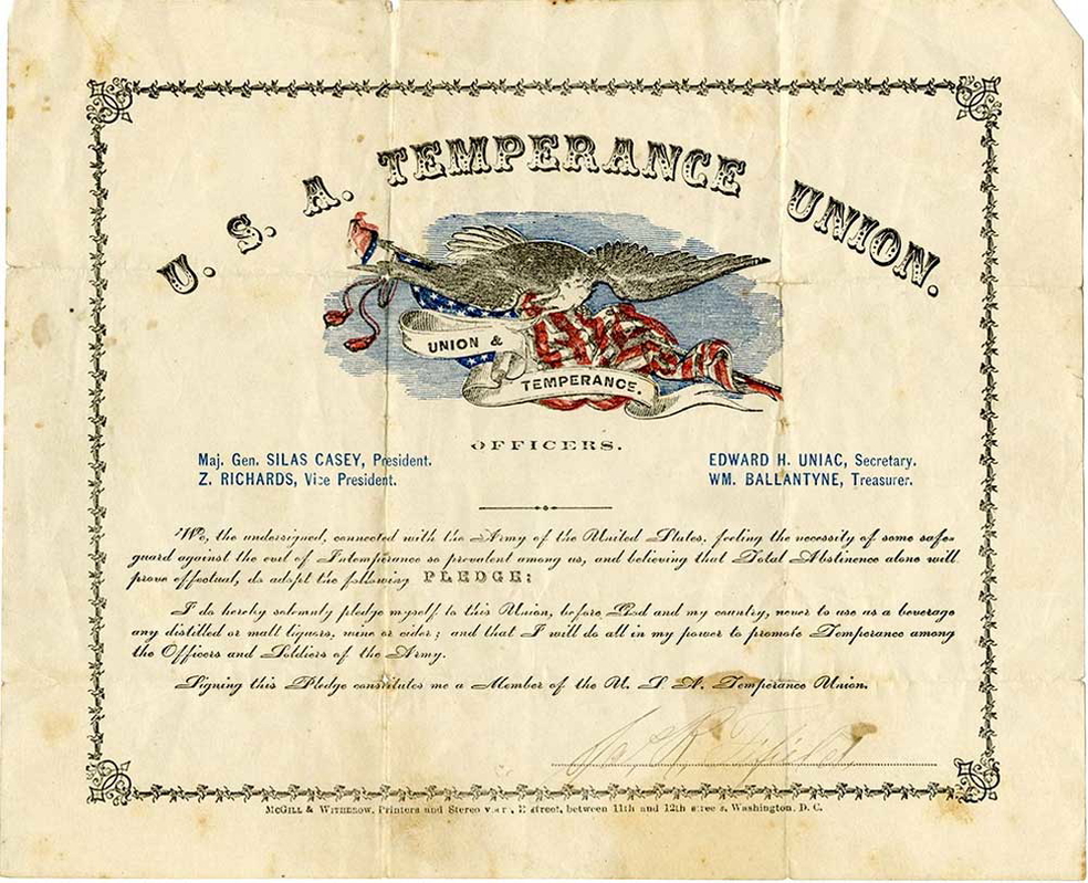 temperance pledge 1800s