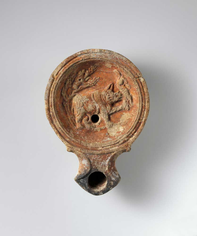 terracotta lamp rhino