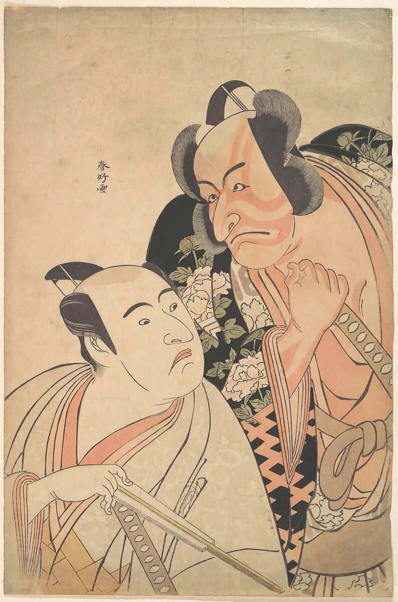 a daimyo talking to one of his retainers katsukawa shunkō