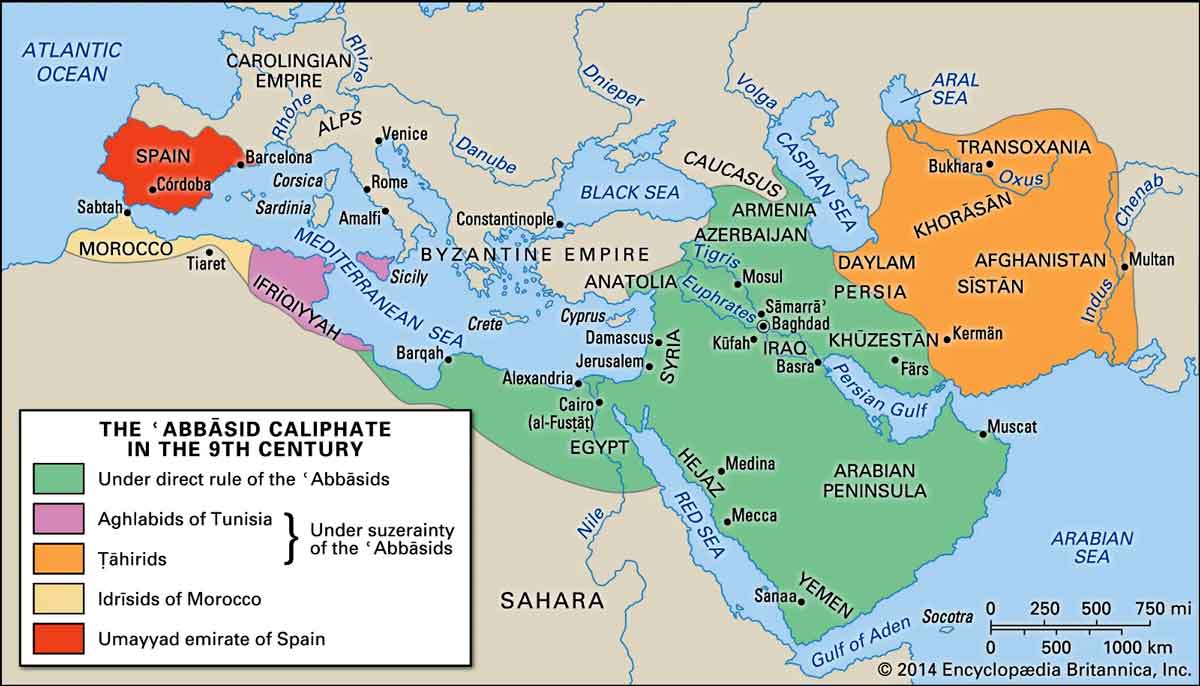 abbasid caliphate map