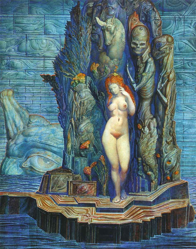 ernst fuchs island aphrodite before wall heaven
