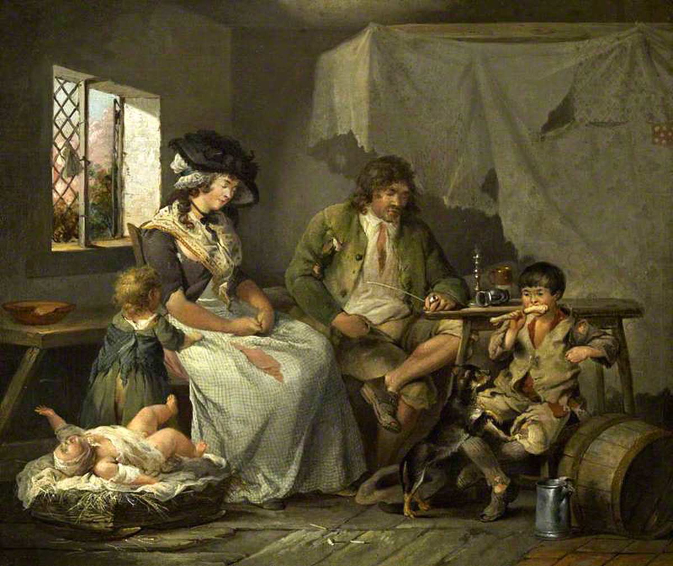 george morland miseries of idleness painting