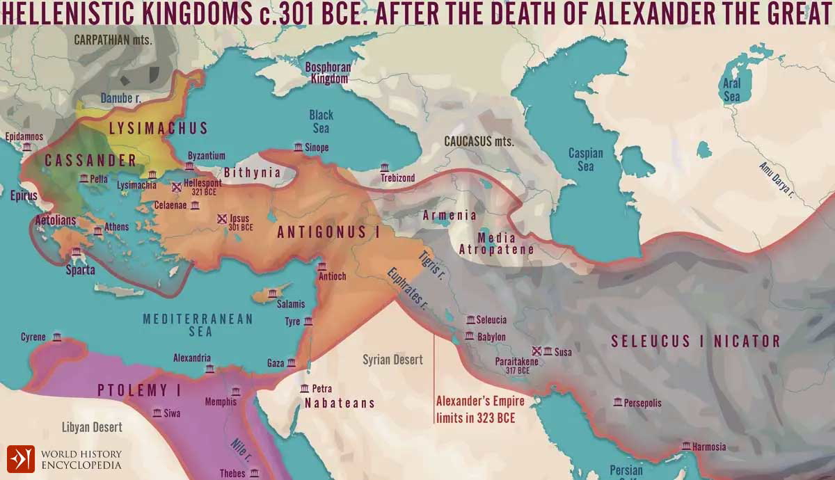 kingdoms diadochi alexander the great map battle ipsus