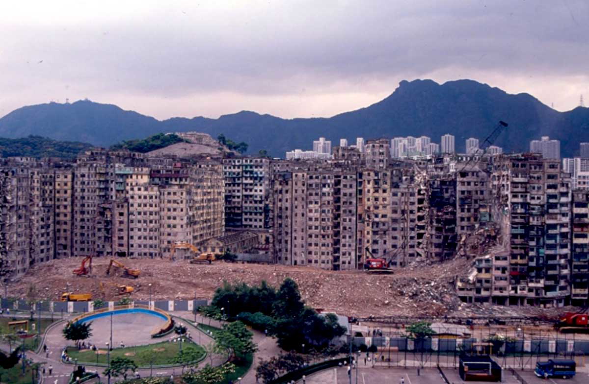 kowloon walled city demolition 1993 photo