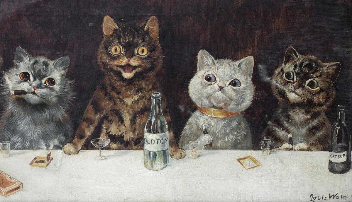 louis wain art of cats and ceramics