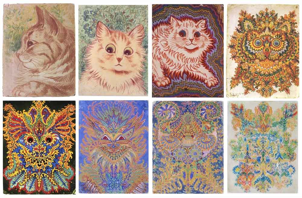 louis wain cat collage