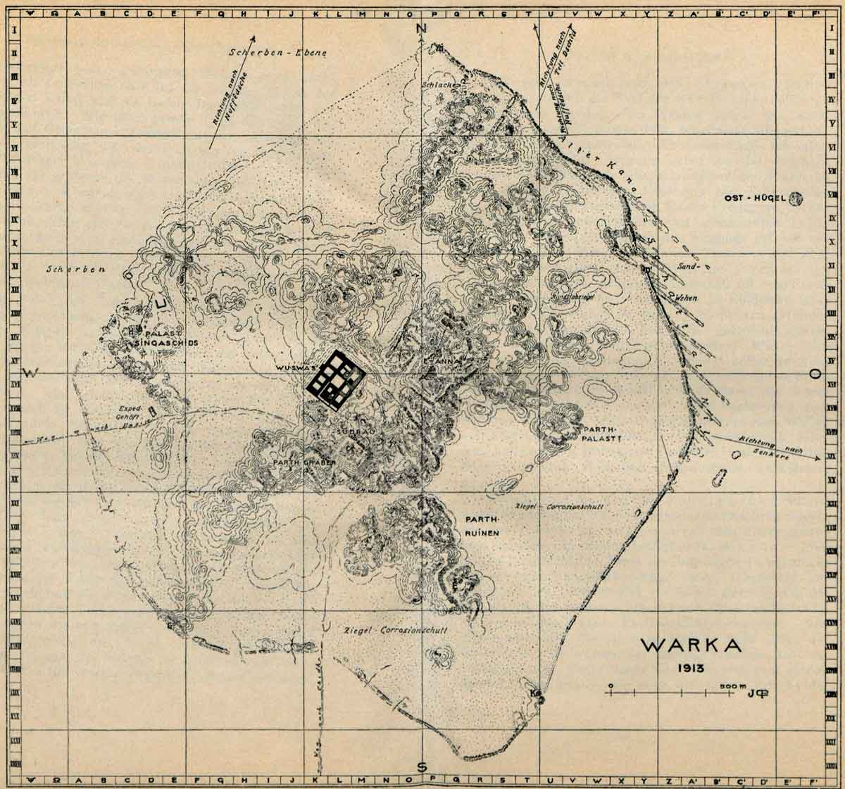 map uruk warka julius jordan drawing