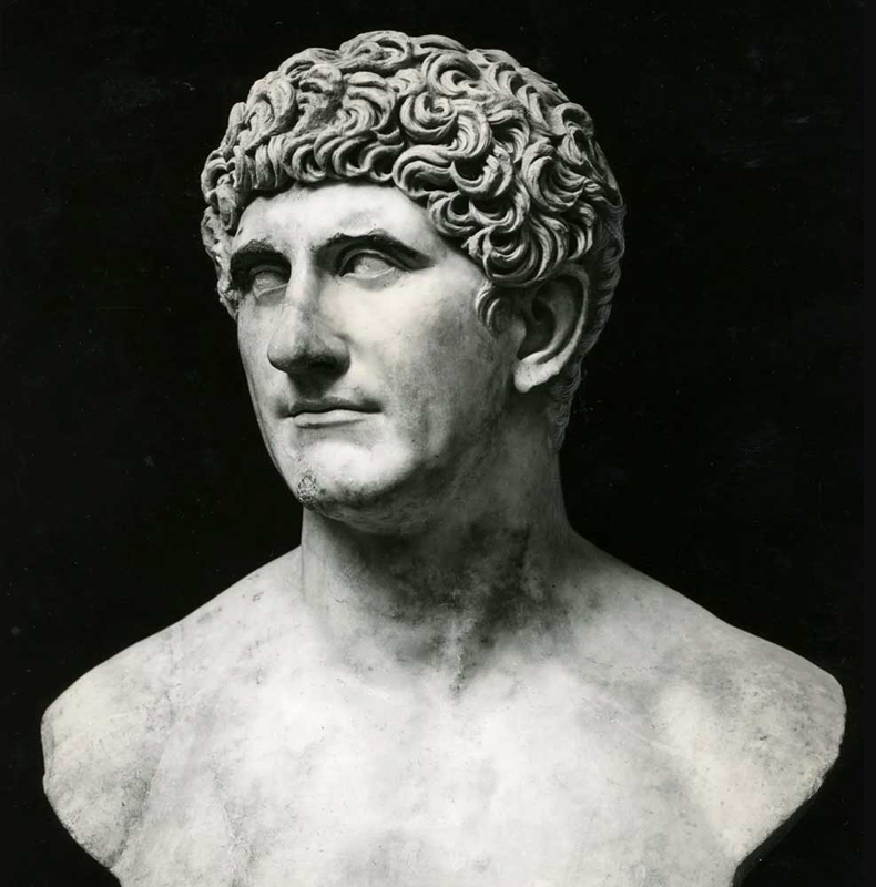 mark antony detail marble bust vatican city
