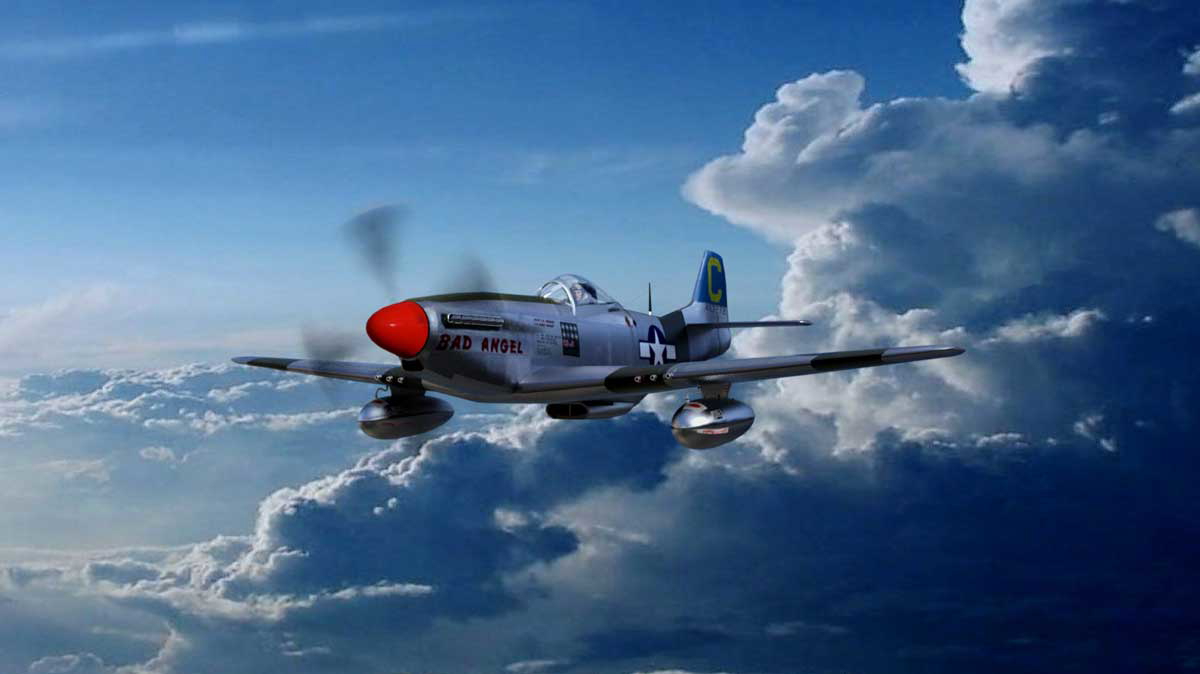 p51 bad angel flight wwii painting