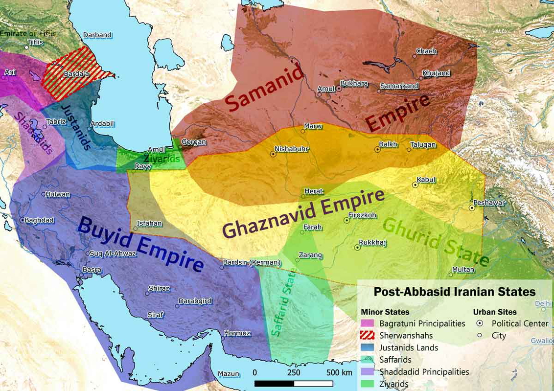 post abbasid iran map