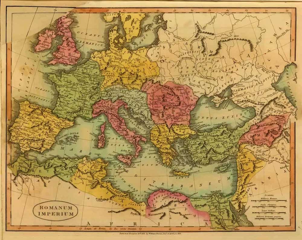 roman empire map 1811