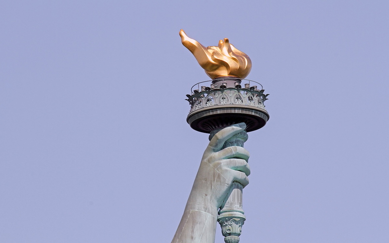 The torch of the Statue of Liberty