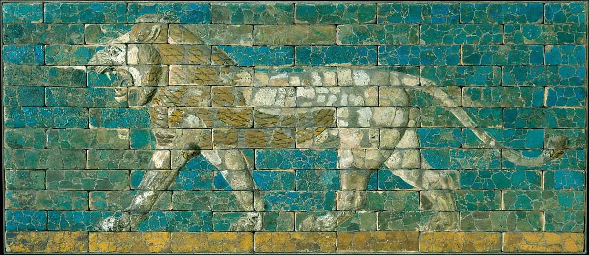 striding lion babylon panel mesopotamia