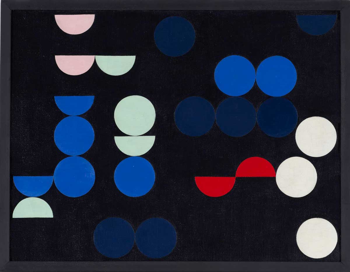 taeuber arp composition of circles and semicircles