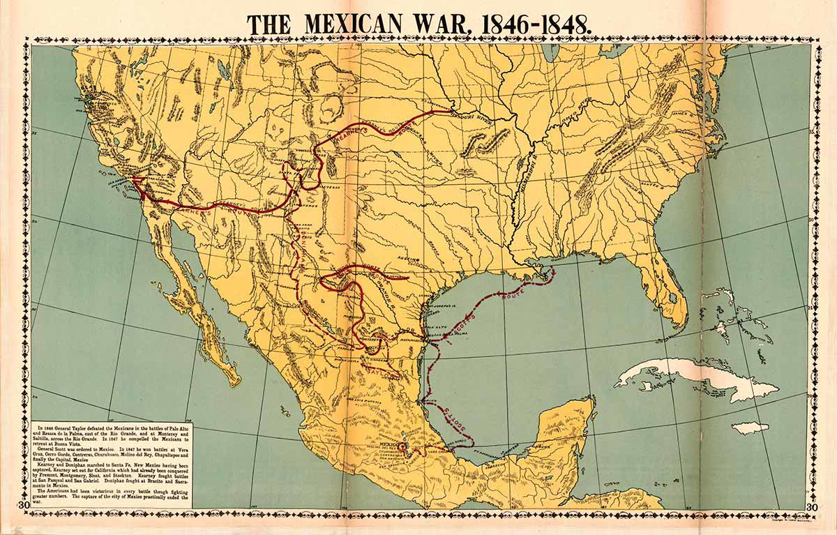 the mexican war map