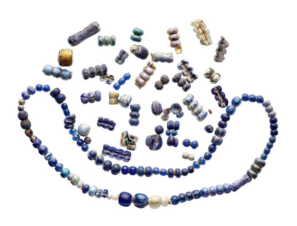 viking blue beads excavation