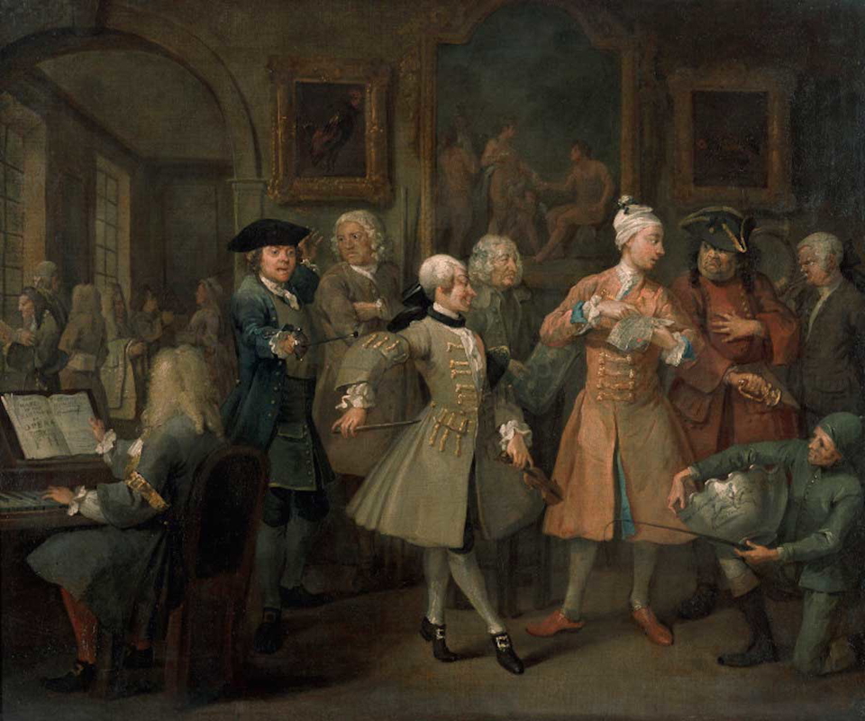 william hogarth rake’s progress levee
