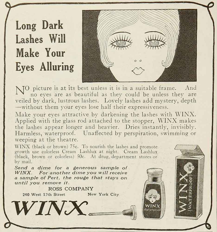 winx cosmetics mascara advertisement cosmopolitan 1924