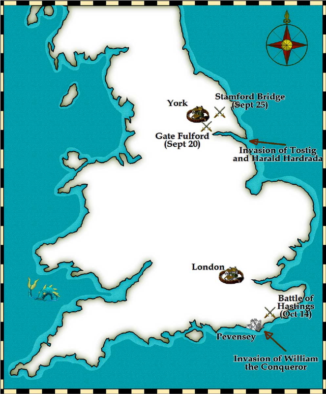 battle stamford bridge battle hastings 1066 map