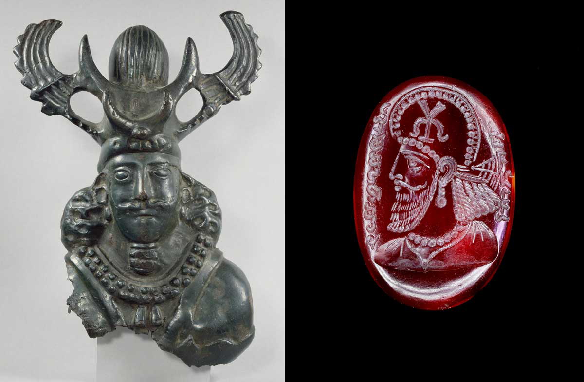 bronze statue sassanian seal king