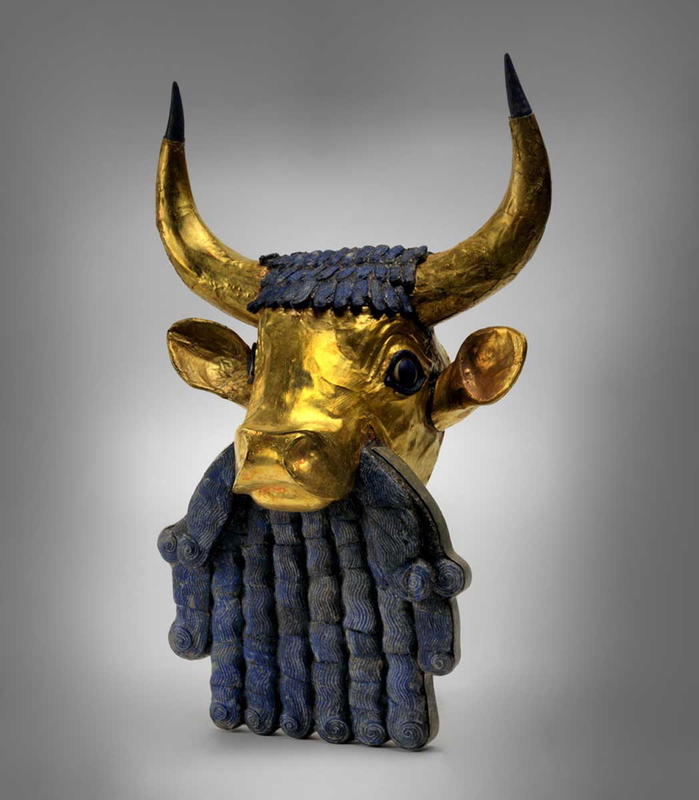 bull head animals in mesopotamian art