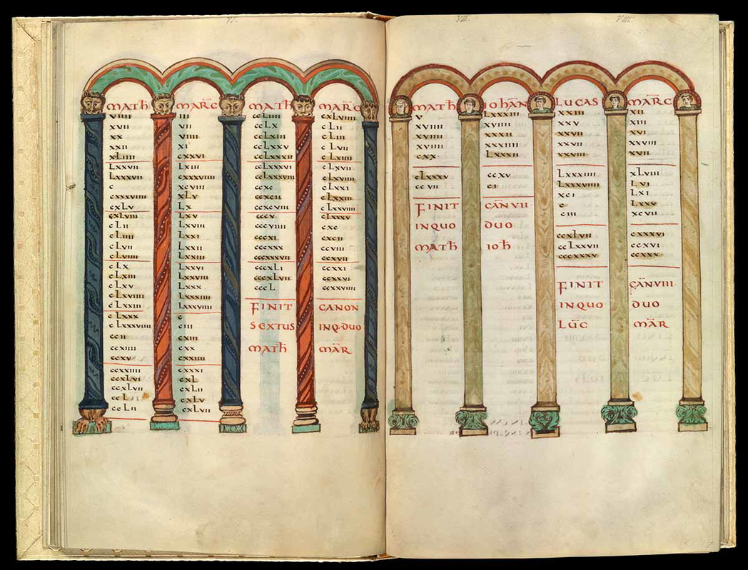 carolingian gospel book canon tables manuscript
