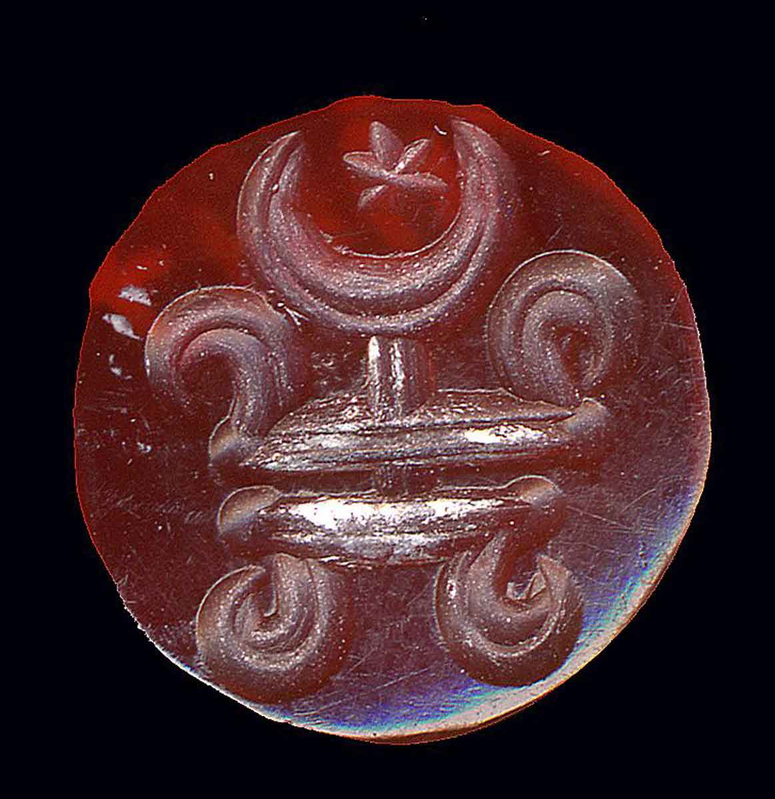 cornelian seal moon stars letters