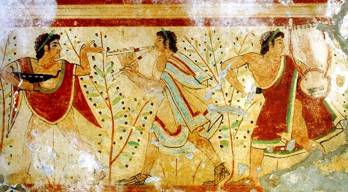 etruscan musicians tomb of the leopards