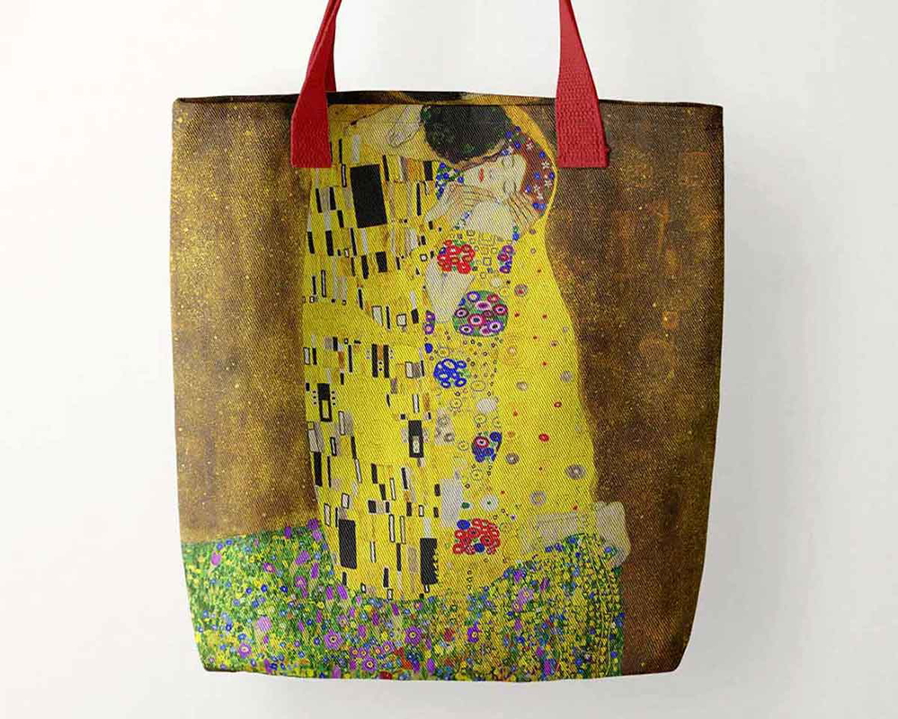 _gustav klimt the kiss tote bag