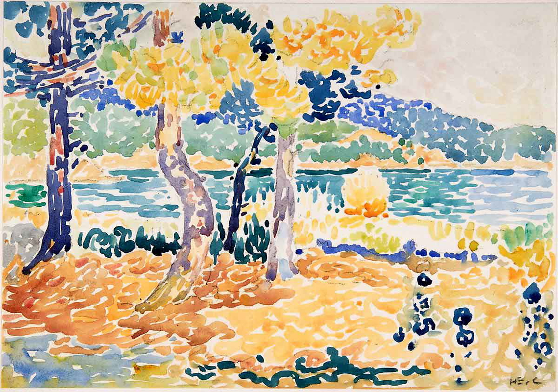 henri edmond cross pines on the coastline