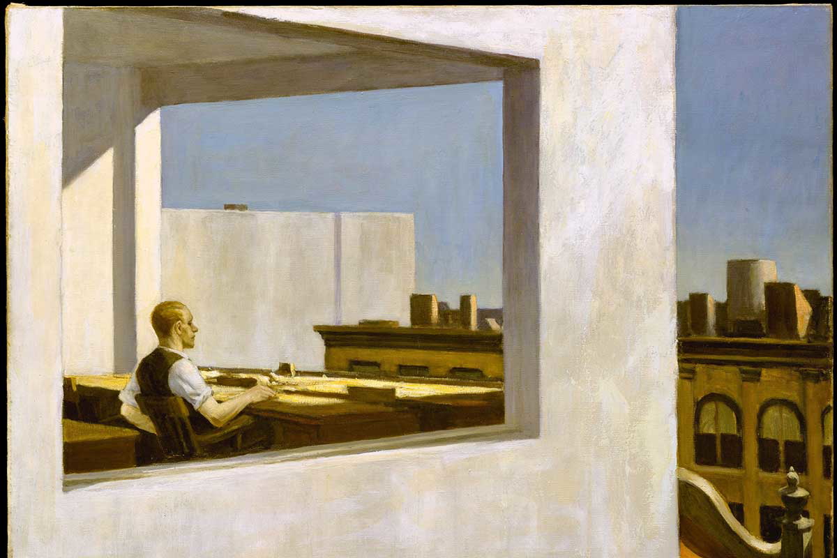 hopper office small city painting