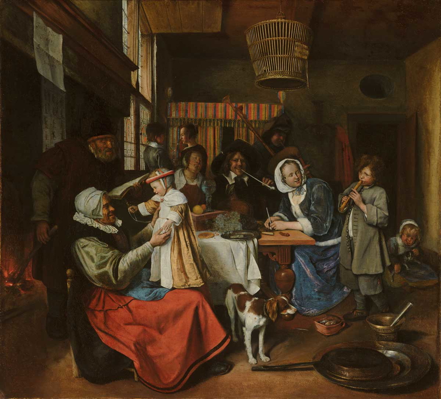 jan steen household dutch golden age genre painting
