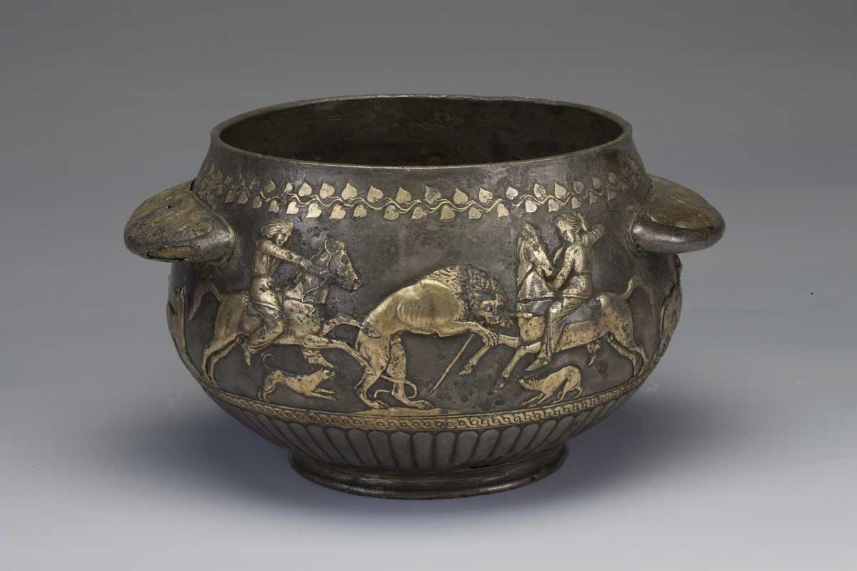 lion hunt scythian bowl