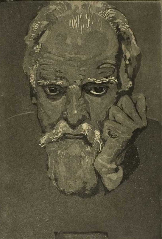 max klinger self portrait with fist to Face