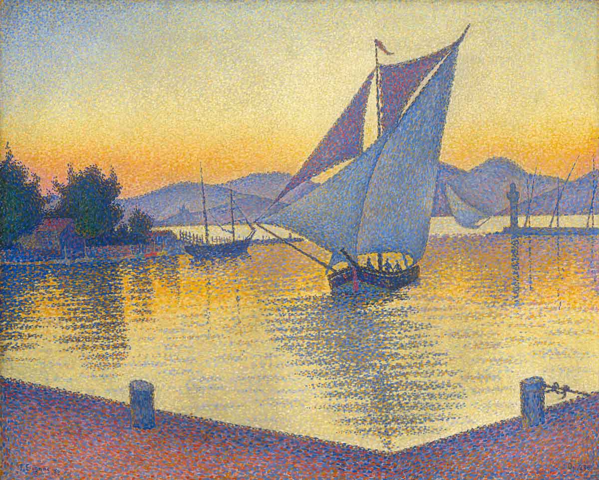 paul signac the port at sunset