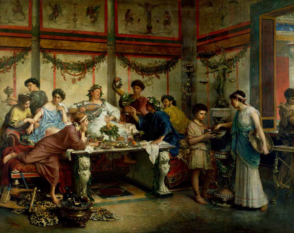 roman dinner feast scene