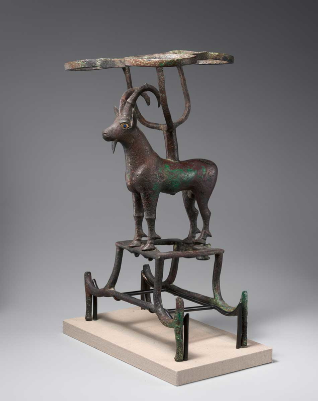 vessel stand with ibex animals in mesopotamian art