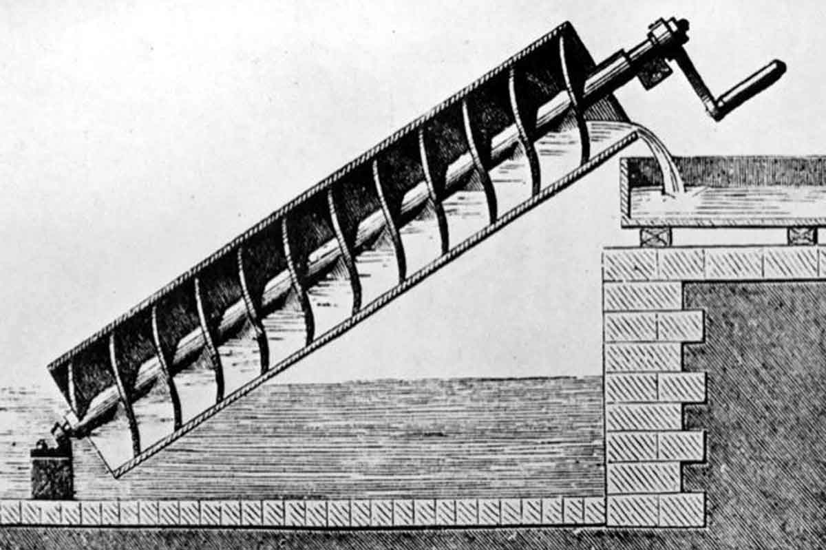 archimedes screw drawing