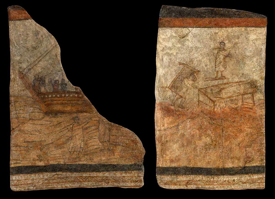 baptistery wall painting christ walking healing paralytic roman