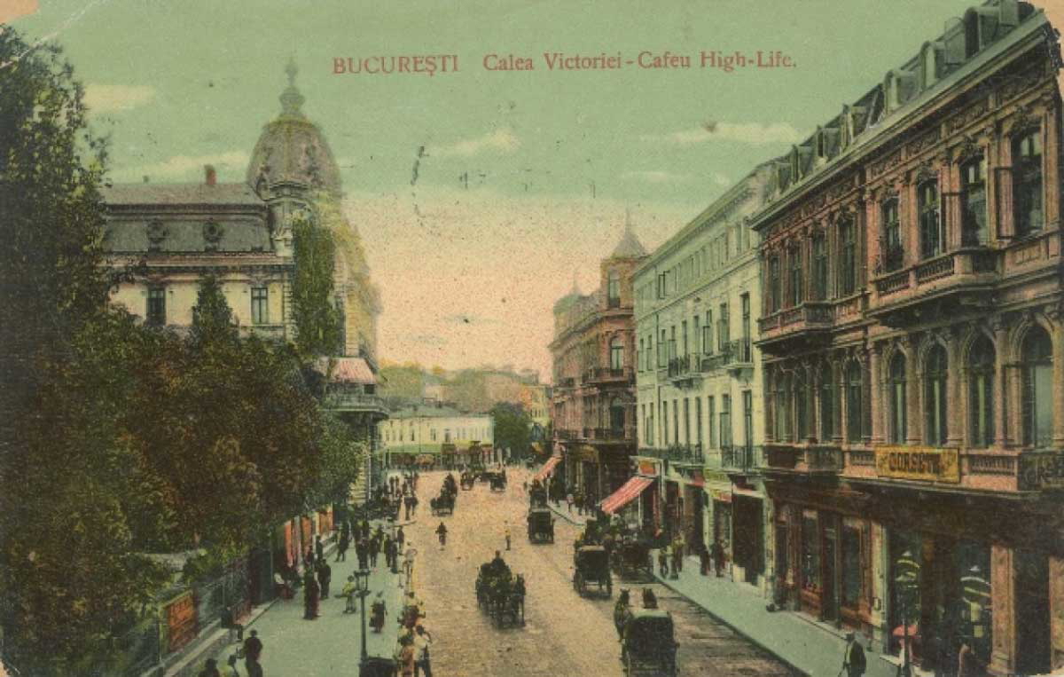bucharest calea victoriei high life 1919 1940 postcard