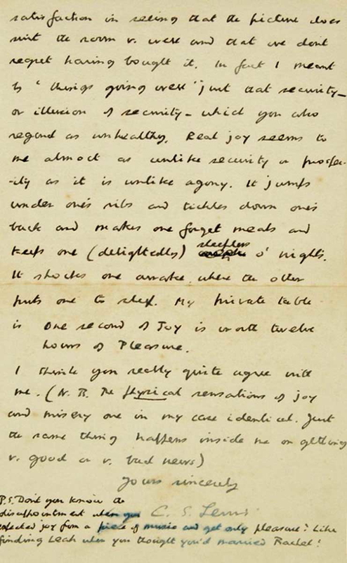 c s lewis letter joy